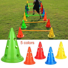 Load image into Gallery viewer, 5 Pcs 30cm Round Bottom Mark Barrel Football Training Obstacle Triangle Cone Hurdle Tube Color Sports Training Equipment
