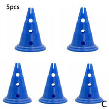 Load image into Gallery viewer, 5 Pcs 30cm Round Bottom Mark Barrel Football Training Obstacle Triangle Cone Hurdle Tube Color Sports Training Equipment
